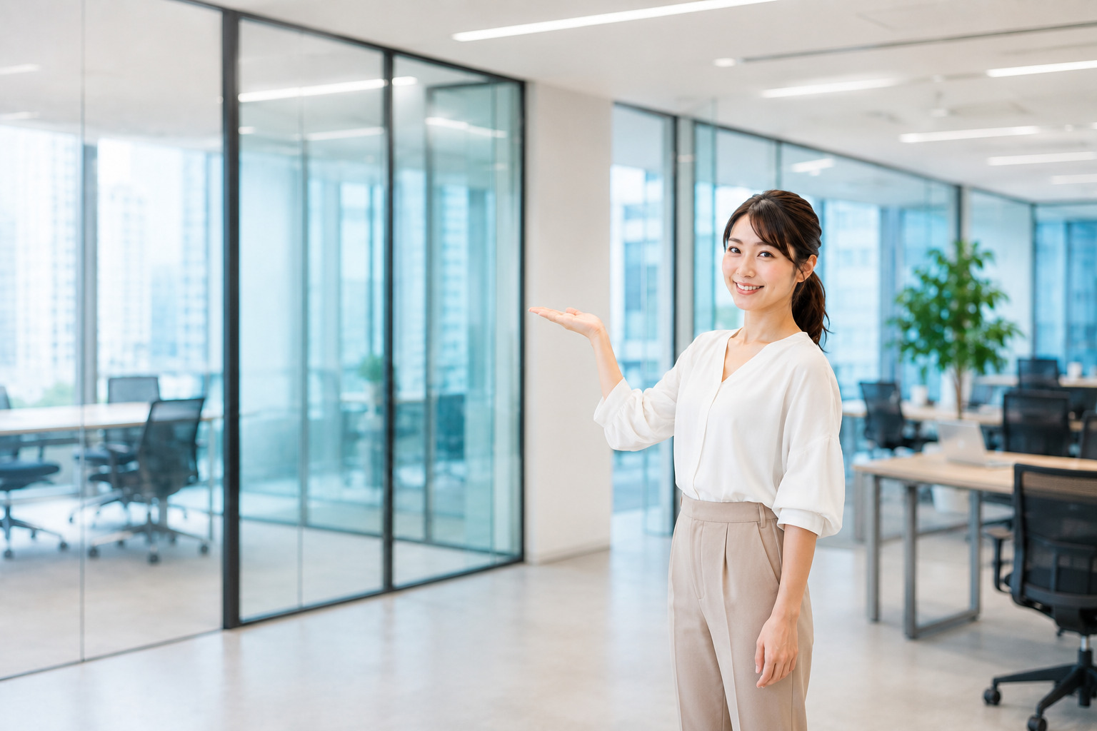 銷售團隊在明亮辦公室查看商戶名單與開發數據